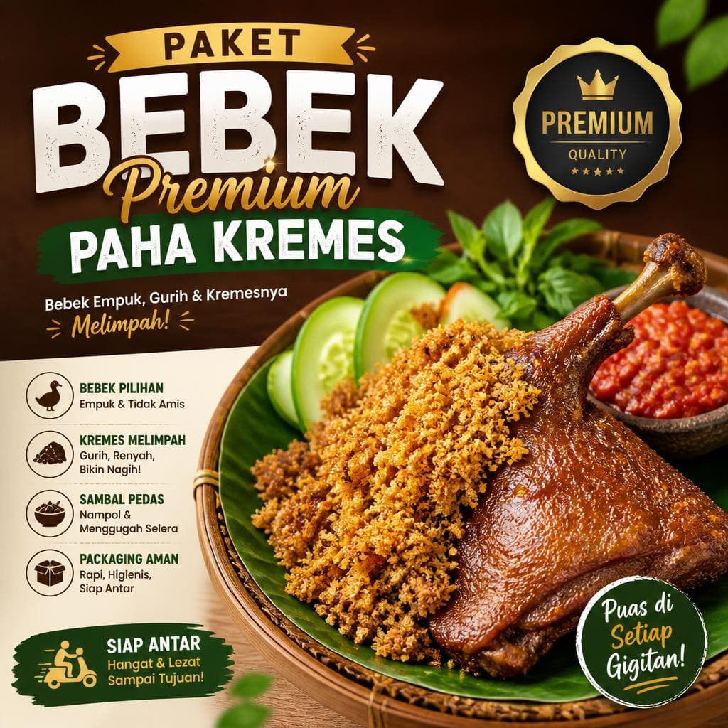 Paket Bebek Premium Paha Kremes